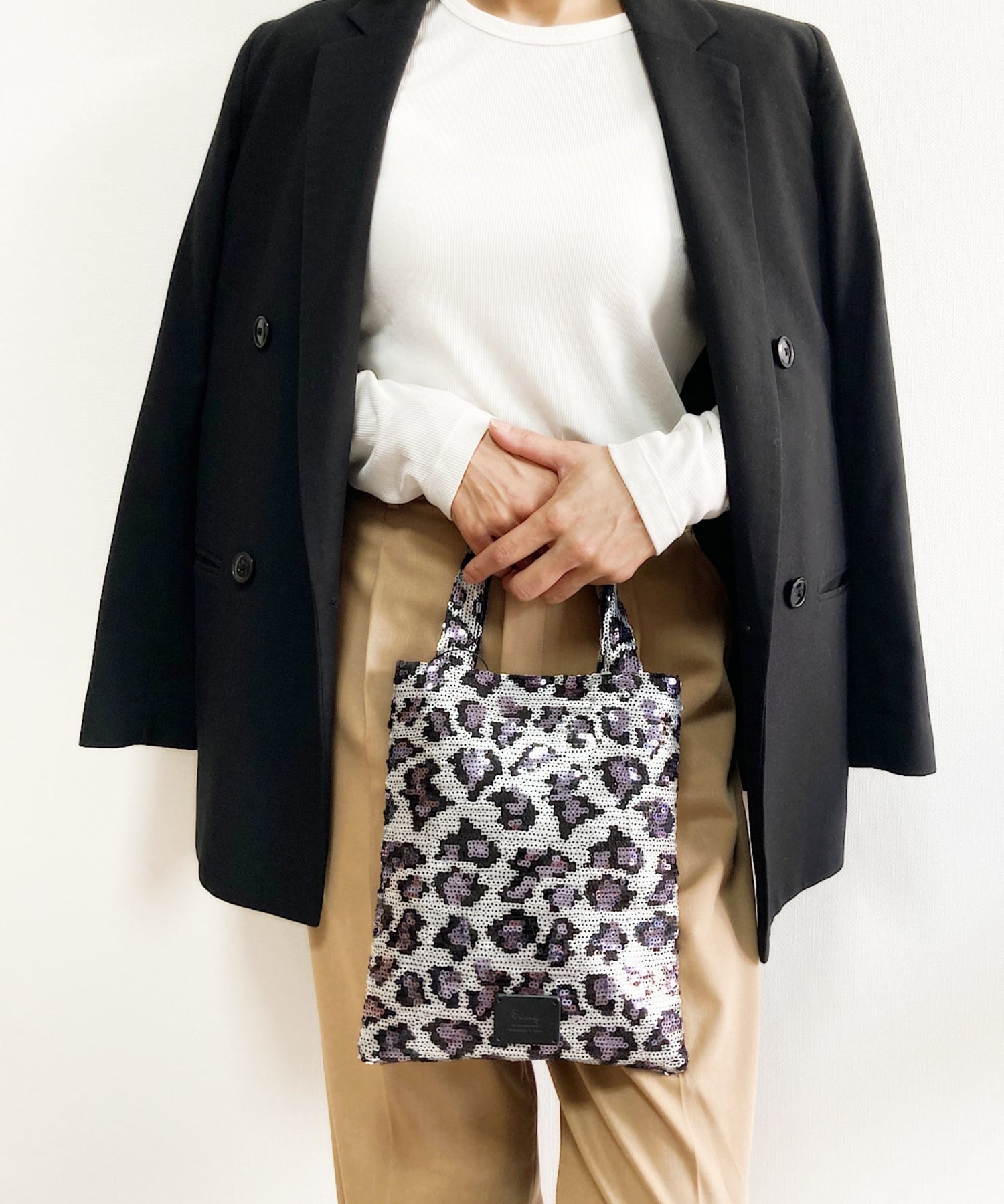 Swaraj Swaraj/スパンコールTOTE スワラージ バッグ トートバッグ パープル ブラック ゴールド