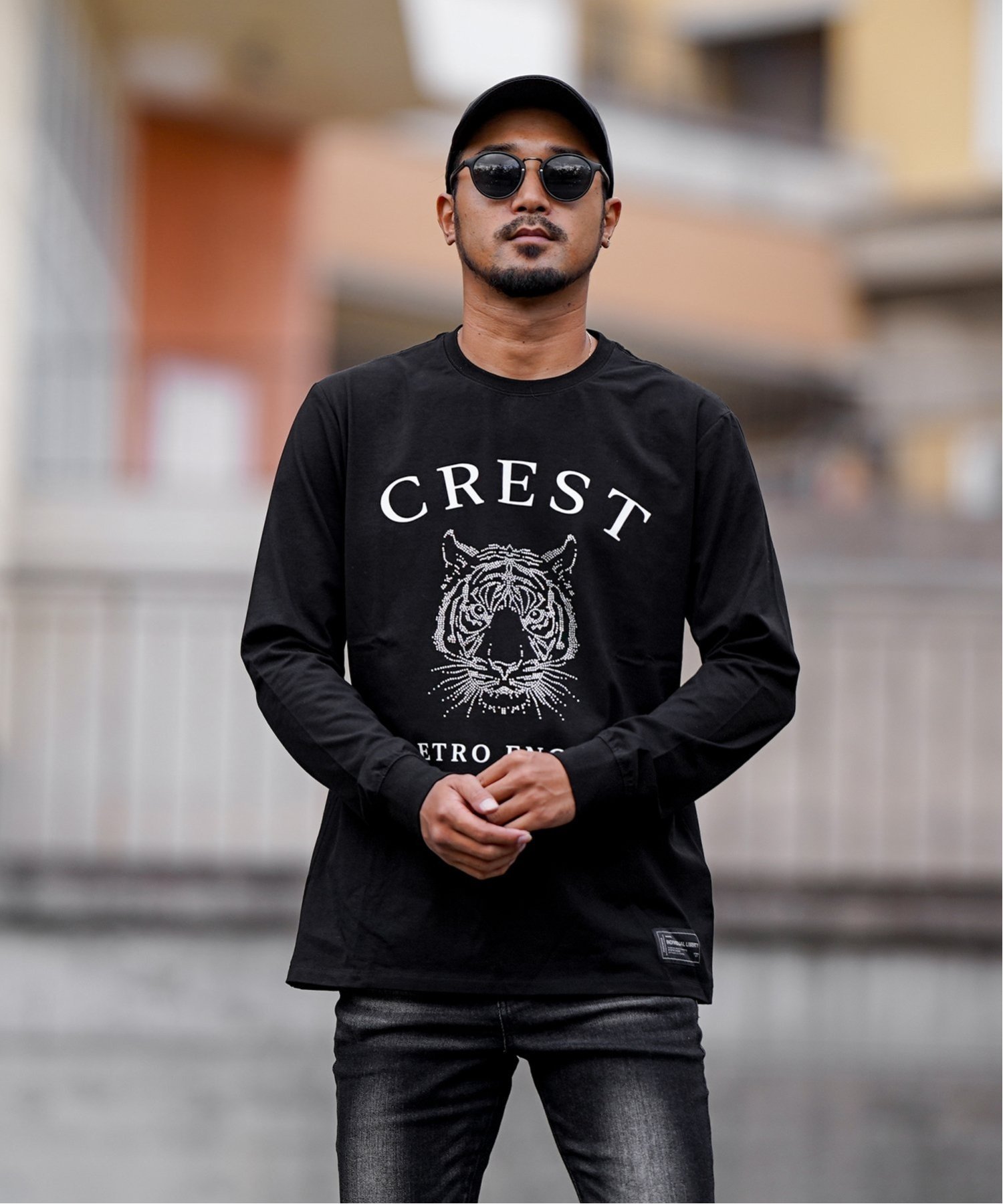 Retro Engine Retro Engine/(M)RTEG LS Tiger L/TEE アダムスジャグラー トップス カットソー・Tシャツ ホワイト ブラック