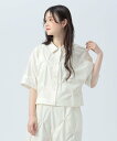 BEAMS HEART WOMEN 【洗濯機洗い可】ピン 刺繍 シャツ 25SS 半袖 ビームス ハート トップス シャツ・ブラウス ブラック ホワイト【送料無料】