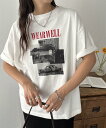 Discoat 【ユニセックス】WEARWELLフォトTシャツ ディスコート トップス カットソー・Tシャツ ホワイト グレー【送料無料】