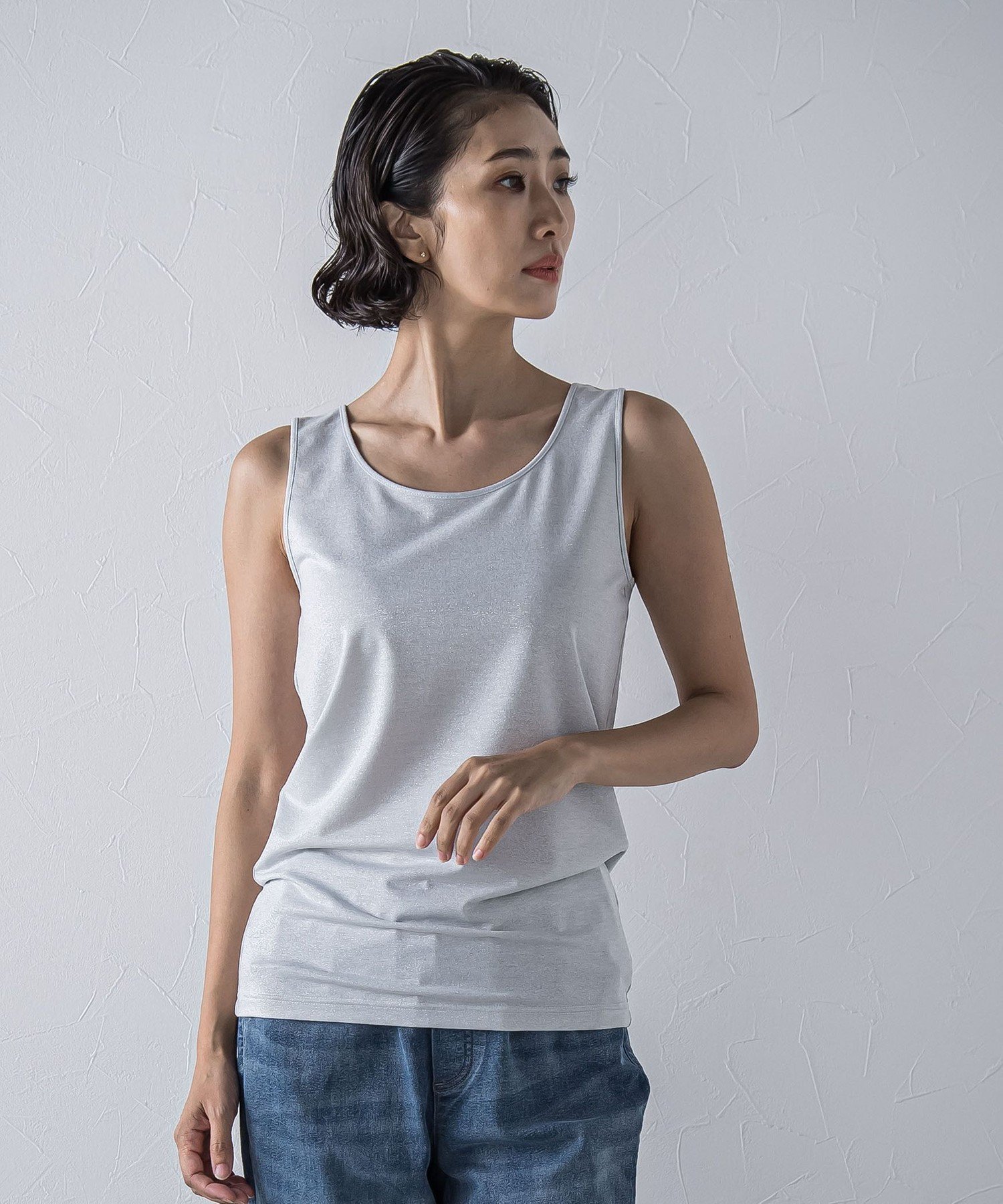 【SALE／10%OFF】la.f... 【大きいサイズ】ソフトラメタンクトップ≪洗濯機で洗える≫ ラ・エフ トップス..