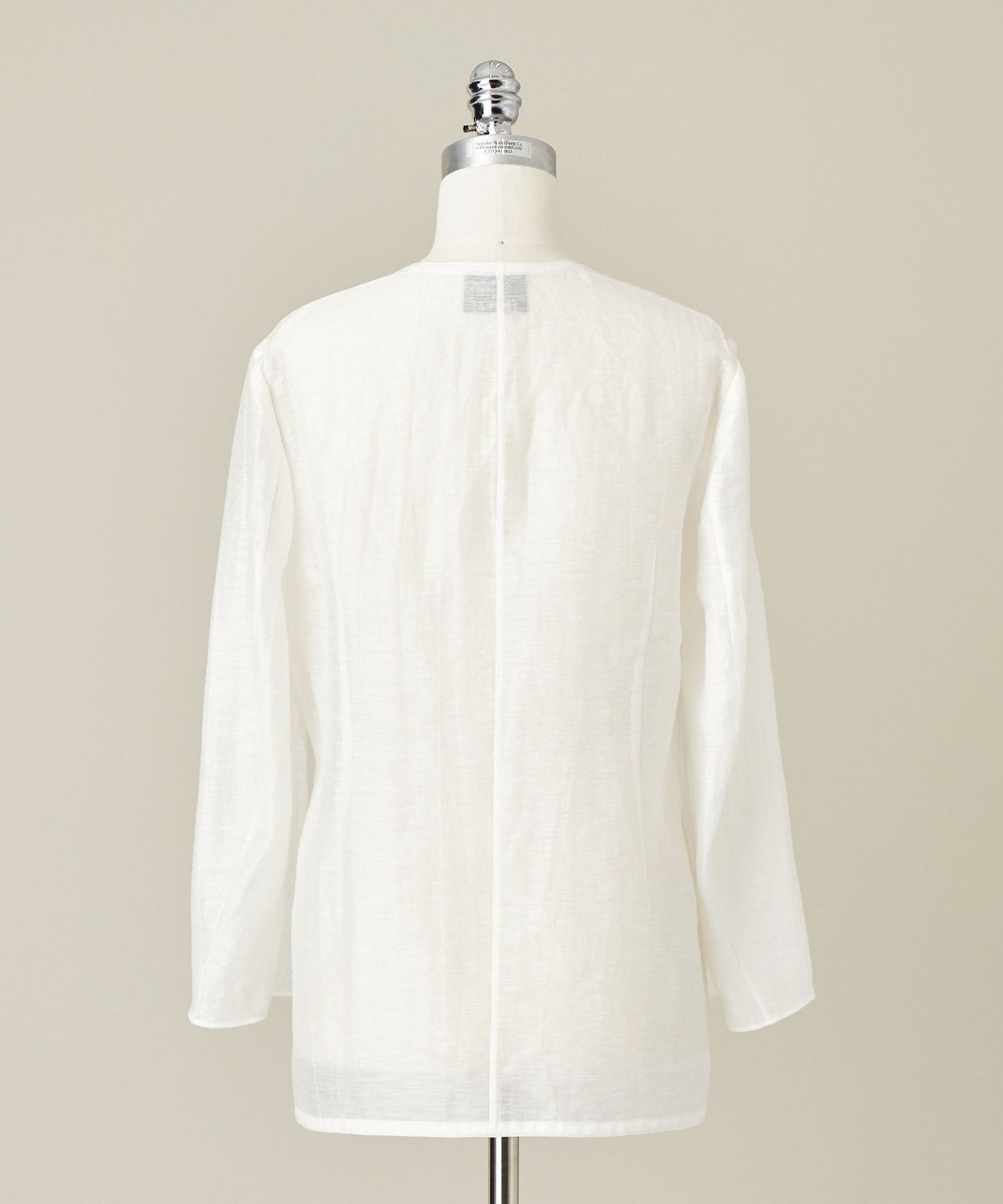 【SALE／70%OFF】conte ＜conte＞シアー ノーカラージャケット ユナイテッドアローズ アウトレット ジャケット・アウター ノーカラージャケット ホワイト ベージュ【送料無料】 stylife-15516296 Rakuten Fashion サンプル画像3