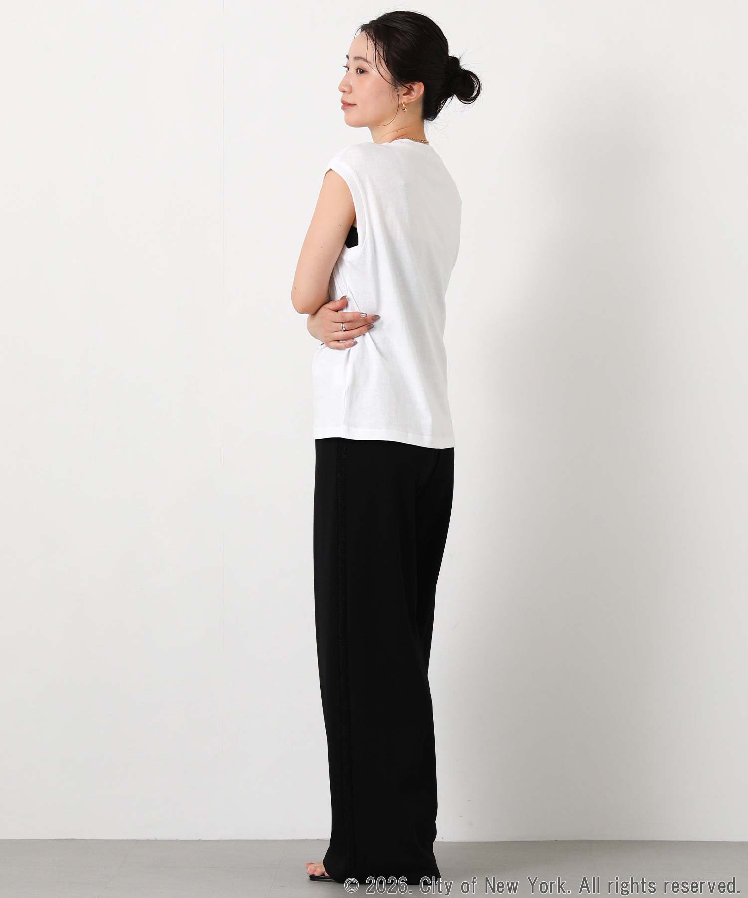 グレディブリリアン/Gready Brilliant/NYC_BIGロゴノースリーブシャツ/カットソー/Tシャツ グレディブリリアン トップス カットソー・Tシャツ ホワイト