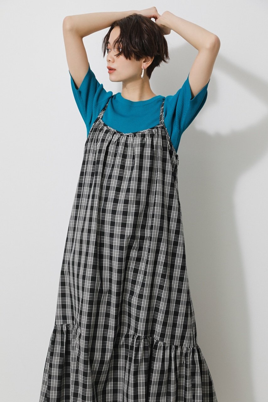 アズールバイマウジー ワンピース 【SALE／60%OFF】AZUL BY MOUSSY CHECK CAMISOLE ONEPIECE アズールバイマウジー ワンピース・ドレス ワンピース ブラック グリーン イエロー