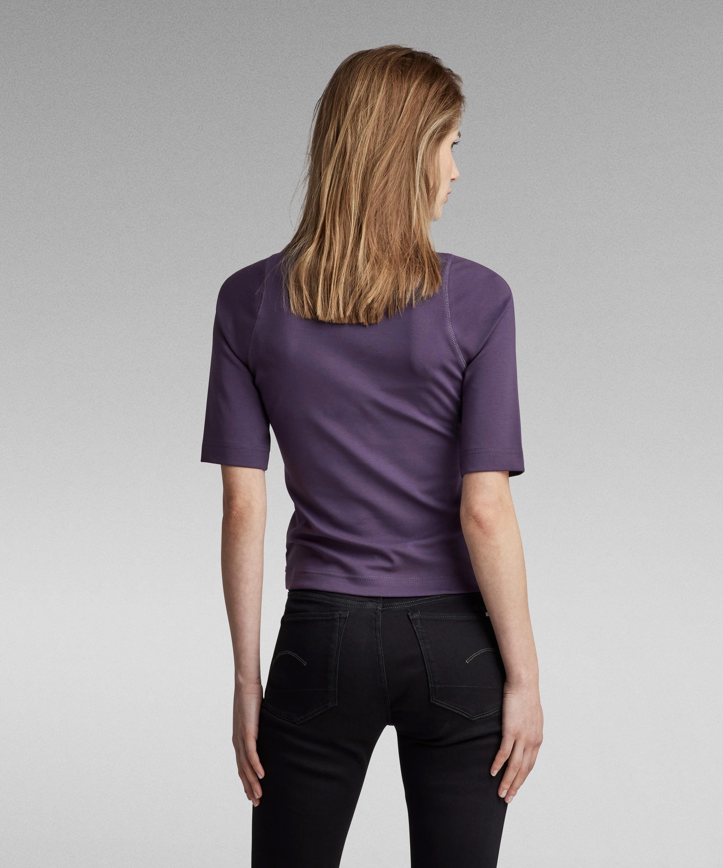【公式ショップ】CYCLING ULTRA SLIM CROPPED TOP/サイクリングスリムモックネックTシャツ ジースターロゥ トップス カットソー・Tシャツ パープル