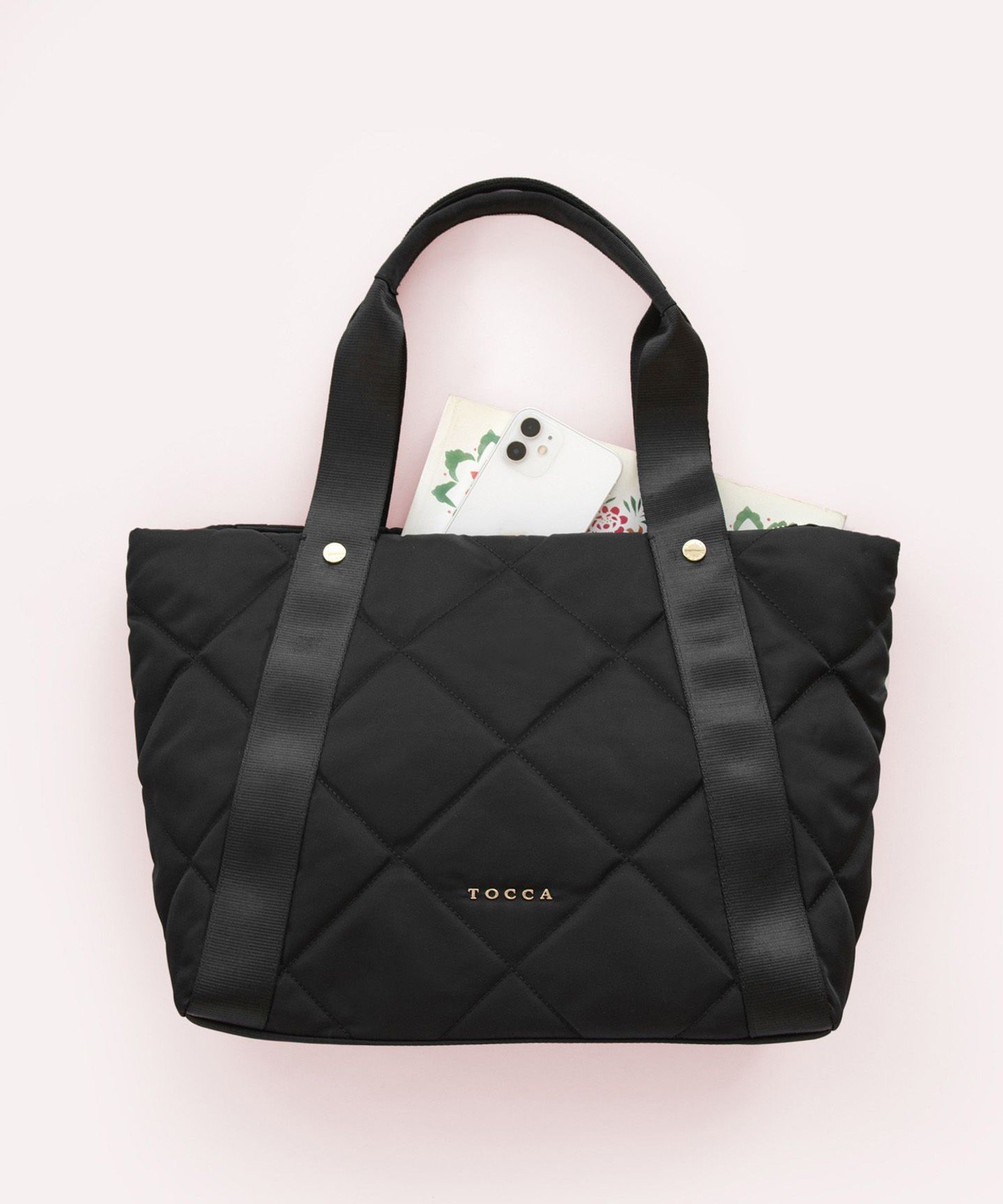 TOCCA 【撥水・A4サイズ対応】TRACE PAVE QUILTOTE キルトバッグ トッカ バッグ トートバッグ ネイビー ベージュ ブラック【送料無料】