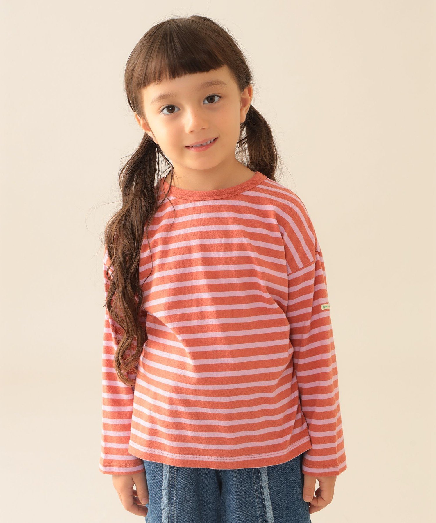 【SALE／20%OFF】BEAMS mini ボーダー ロングスリーブ Tシャツ 2025FW(90~140cm) ビームス ミニ トップス カットソー・Tシャツ ホワイト