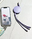 LAKOLE <Type-C・USB-A対応>6WAY充電ケーブル ラコレ スマホグッズ・オーディオ機器 モバイルバッテリー・充電器 パープル ピンク グリーン