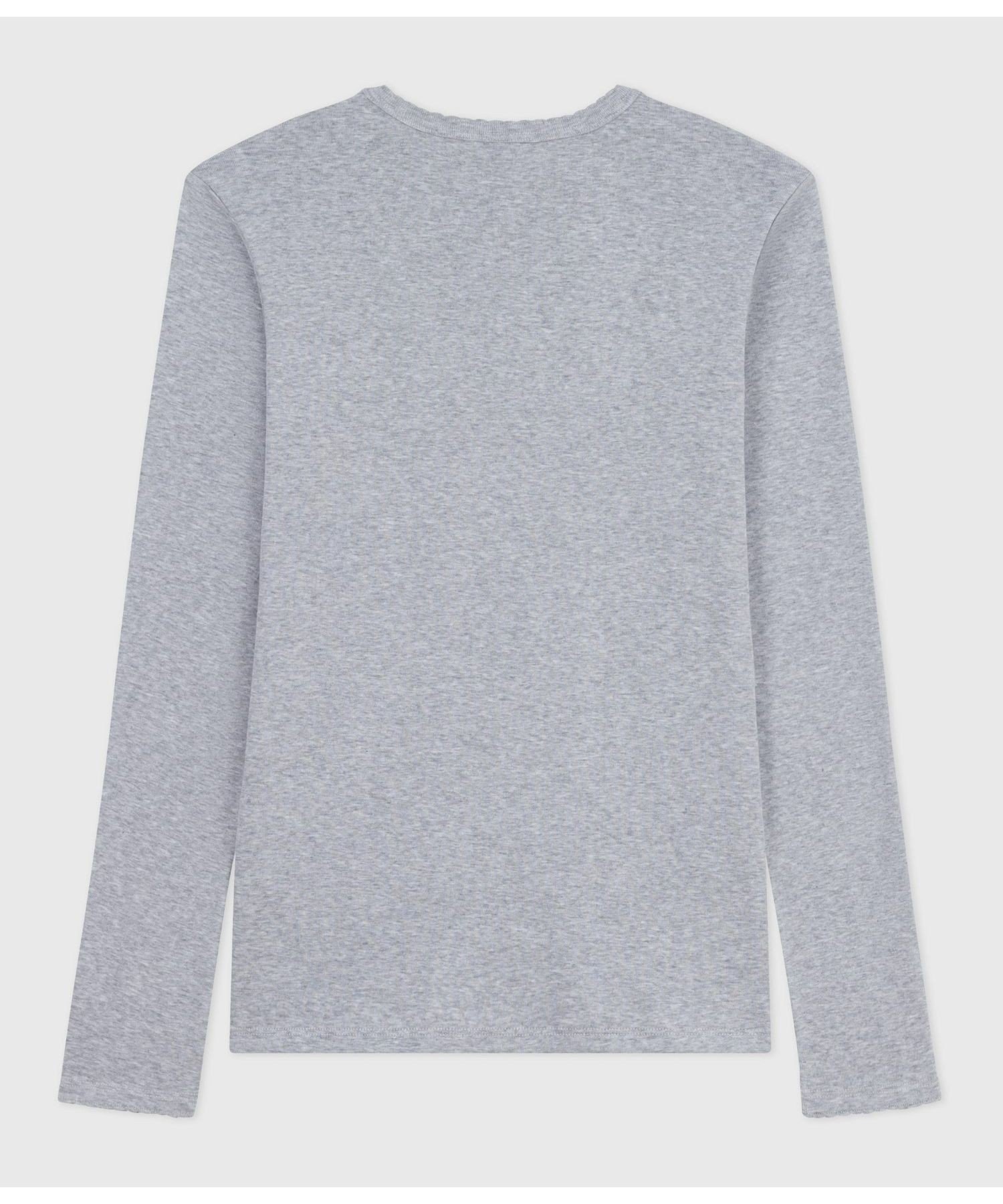 【SALE／10%OFF】PETIT BATEAU ポワンココットクルーネック長袖Tシャツ プチバトー トップス カットソー・Tシャツ グレー【送料無料】