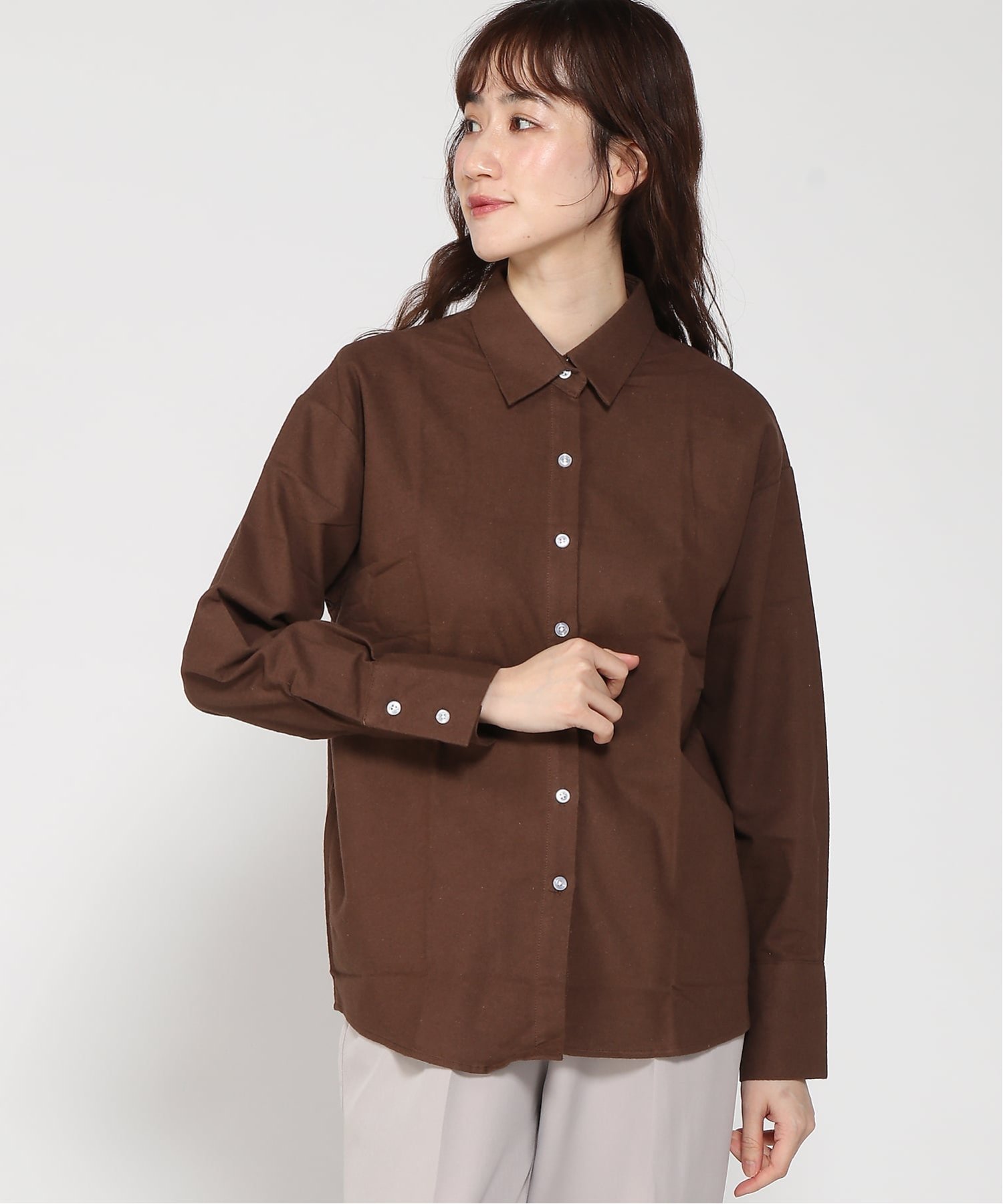 VIVID LADY VIVID LADY/(W)コットンシャツ ビビッドレディー トップス シャツ・ブラウス ブラウン