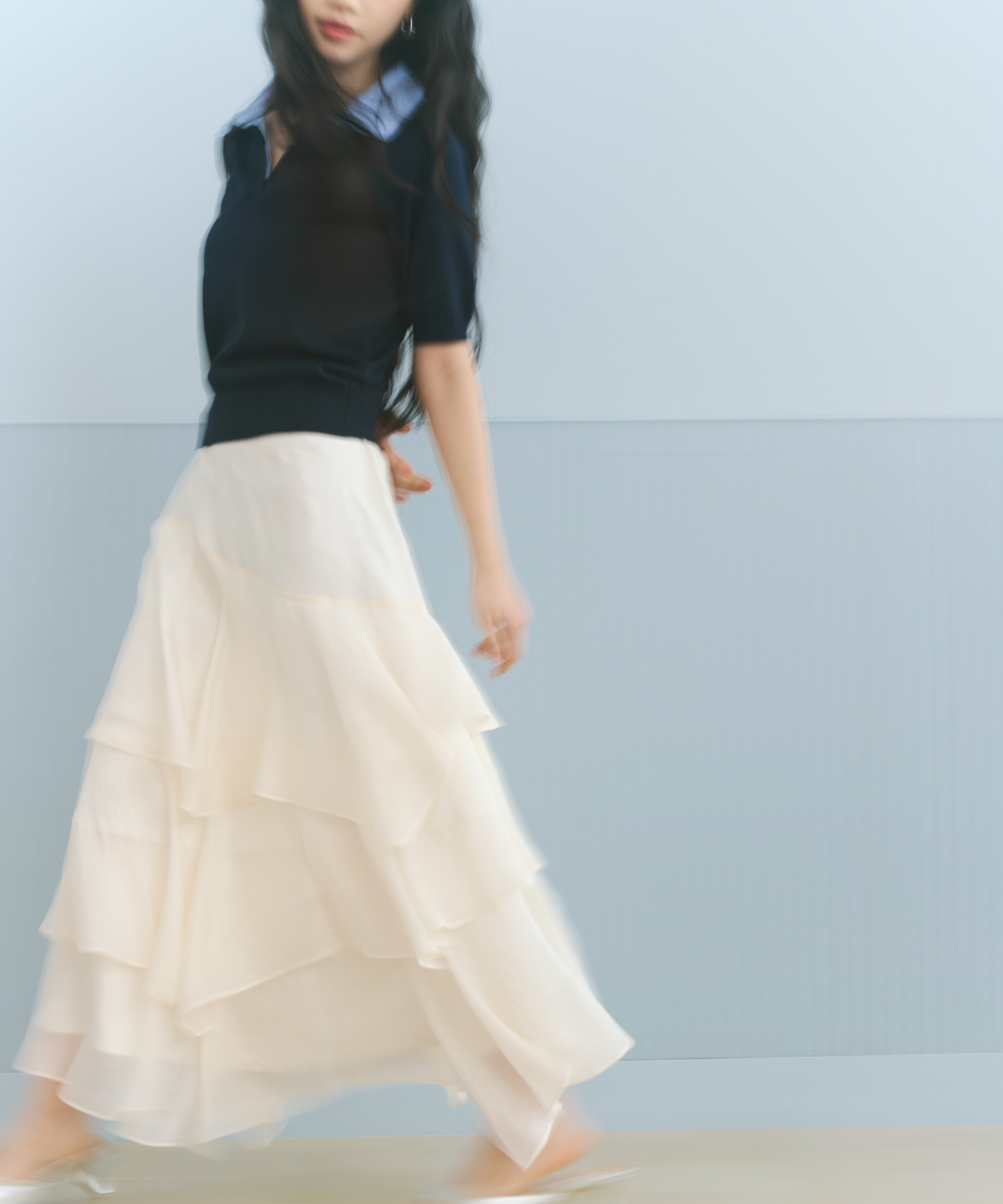 PROPORTION BODY DRESSING ランダムティアードシアースカート 26SS プロポーションボディドレッシング スカート その他のスカート ブルー ベージュ