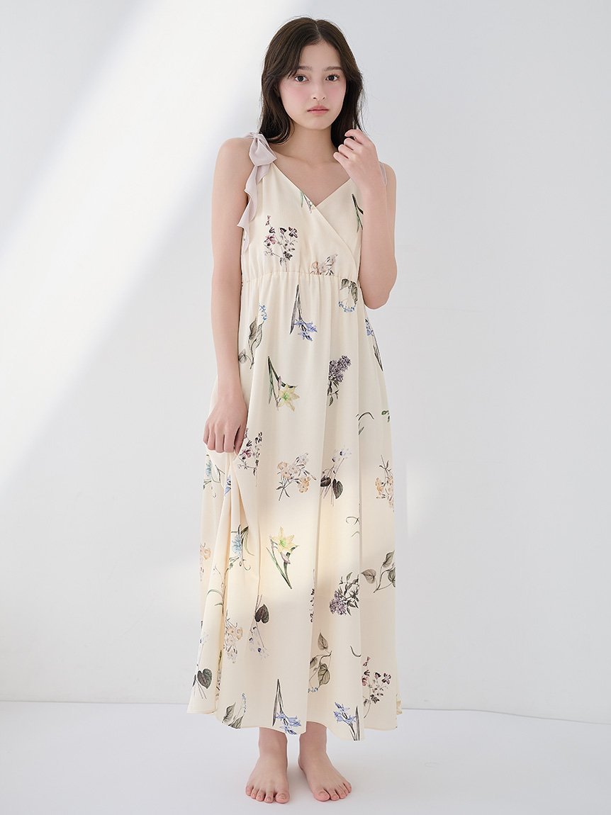 【SALE／30%OFF】SNIDEL HOME 肩リボンプリントロングワンピース スナイデルホーム ワンピース・ドレス その他のワンピース・ドレス イエロー ネイビー【送料無料】 stylife-15630089 Rakuten Fashion サンプル画像2