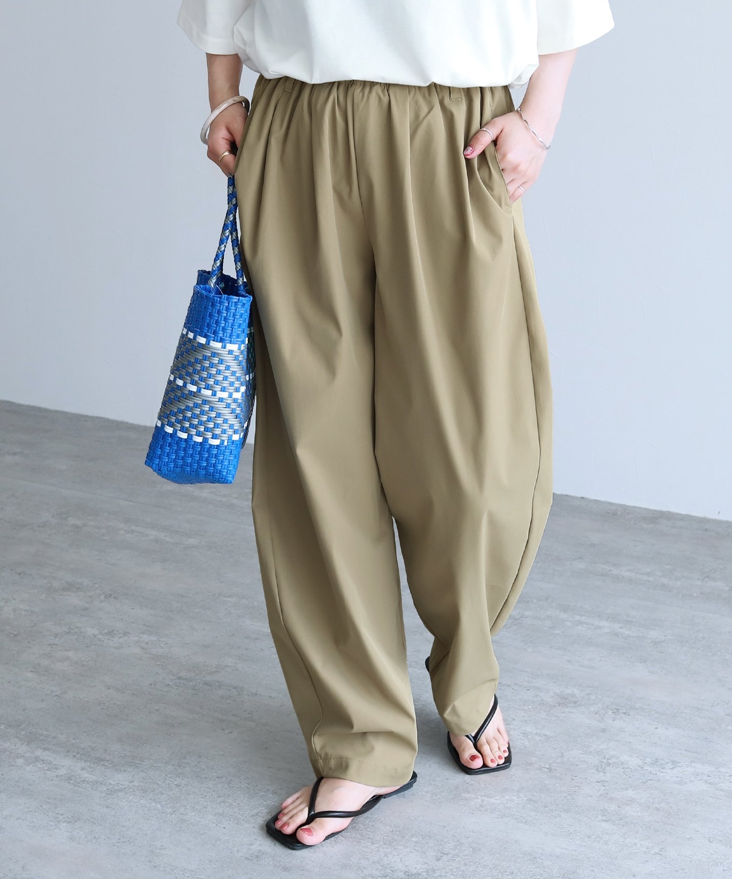 reca タックコクーンパンツ(y2896) reca レカ レカ パンツ その他のパンツ カーキグリーン ブラック ベージュ