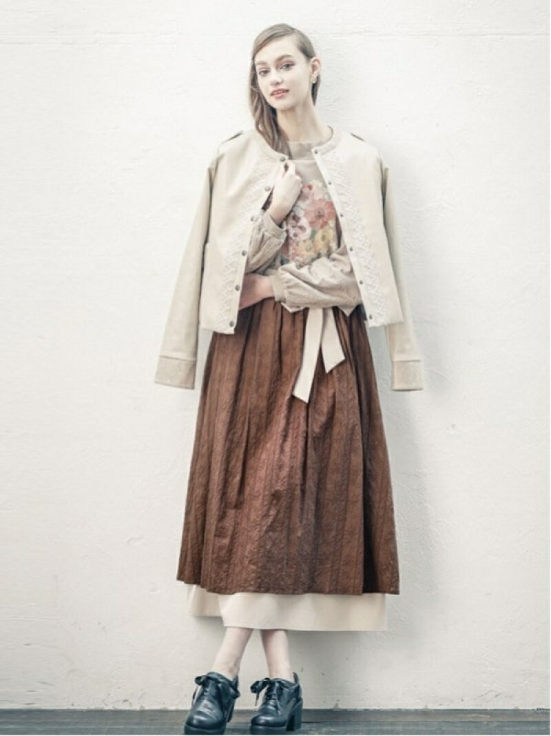 【SALE／74%OFF】axes femme (W)バイカラーコットンレースSK アクシーズファム スカート ロング・マキシスカート オレンジ ブラック ホワイトのサムネイル