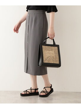 【SALE/50%OFF】NATURAL BEAUTY BASIC フロントボタンストレッチナロースカート ナチュラルビューティベーシック スカート スカートその他 グレー ベージュ【送料無料】