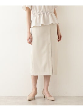 【SALE/50%OFF】NATURAL BEAUTY BASIC フロントボタンストレッチナロースカート ナチュラルビューティベーシック スカート スカートその他 グレー ベージュ【送料無料】