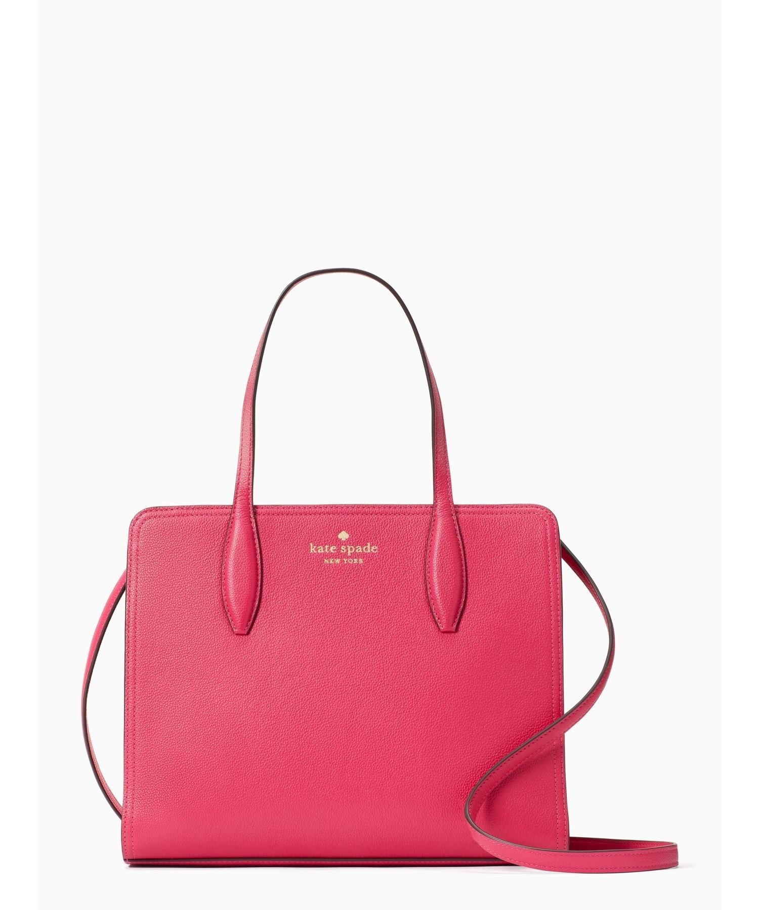 【SALE／50%OFF】kate spade new york ロー ぺブル レザー ミディアム トップ ジップ サッチェル ケイトスペードニューヨーク バッグ ショルダーバッグ ピンク【送料無料】