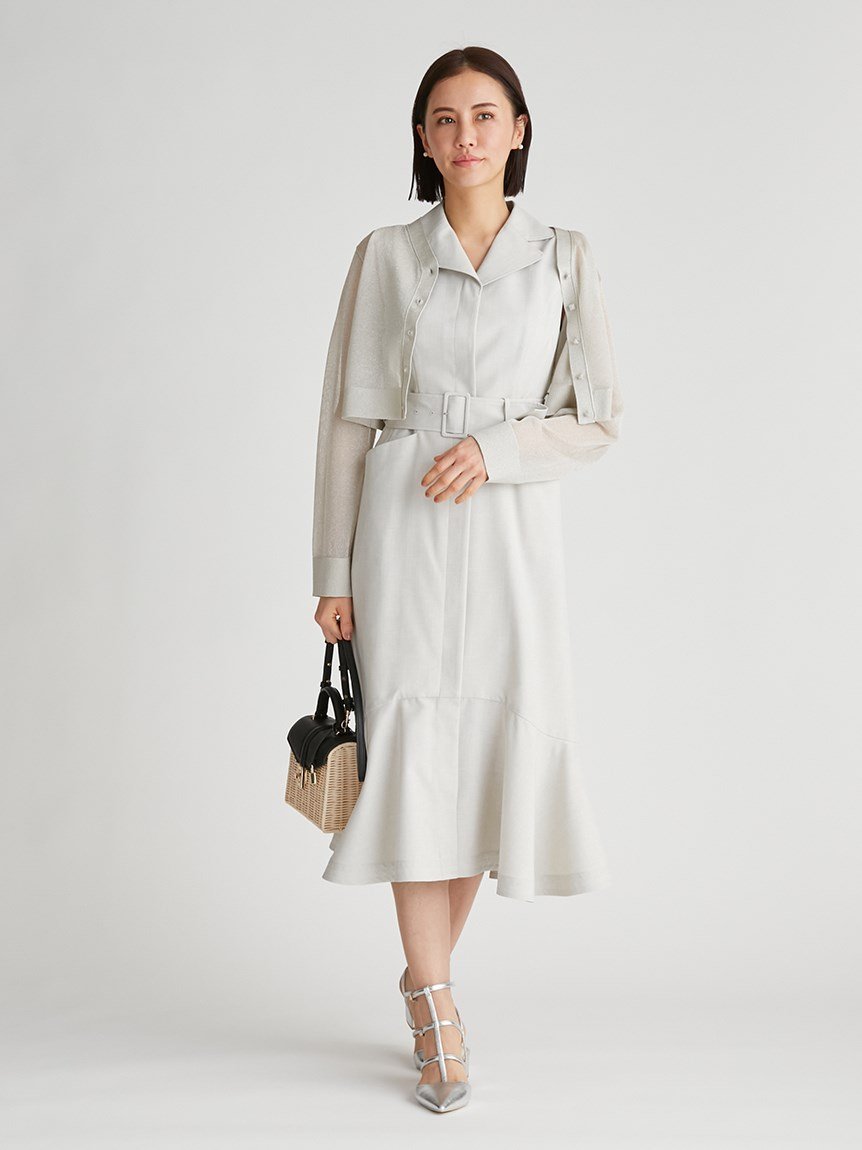 CELFORD 太ベルト付きワンピース セルフォード ワンピース・ドレス その他のワンピース・ドレス ベージュ ブラウン ブラック【送料無料】のサムネイル