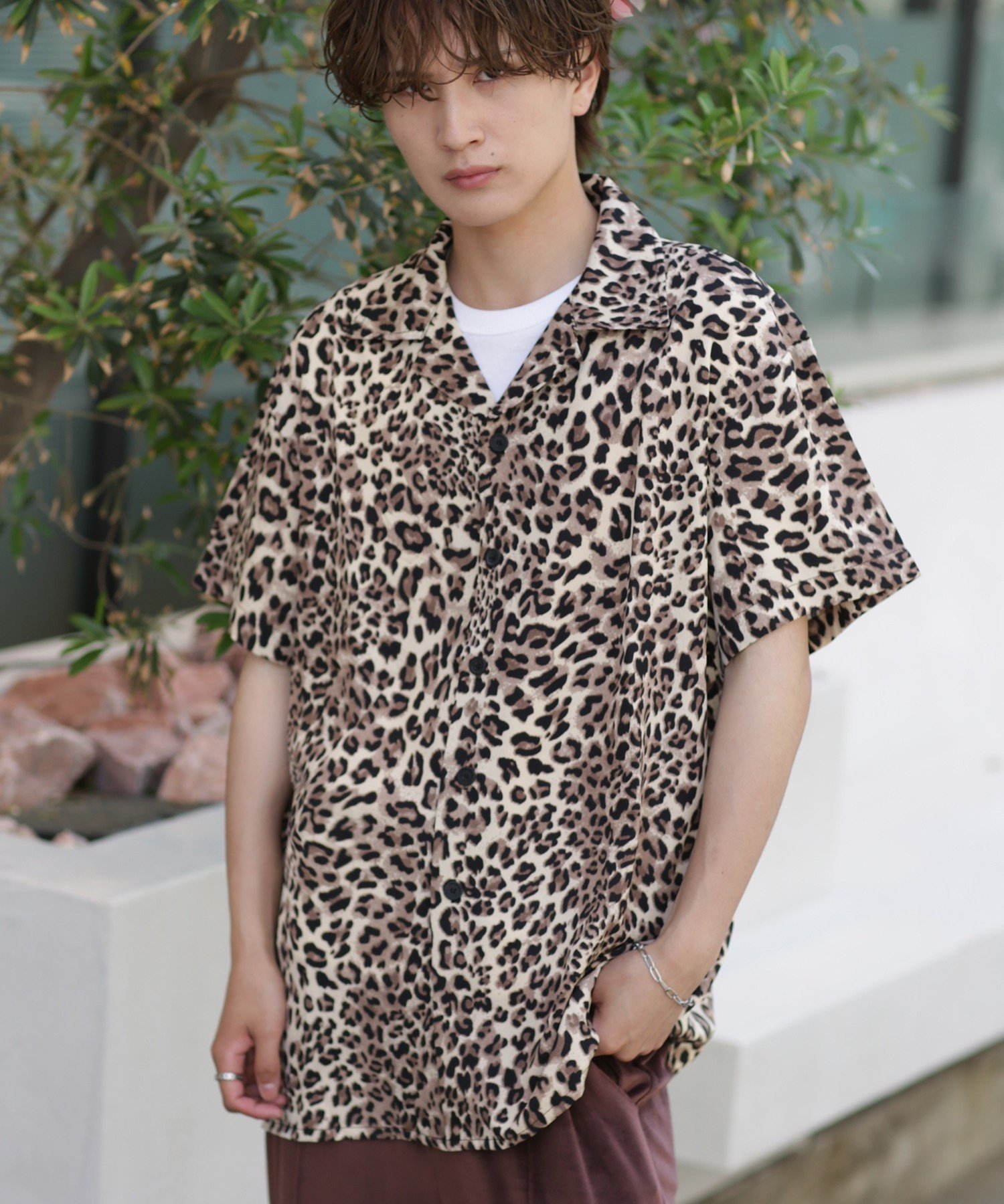 improves 総柄 半袖 オープンカラーシャツ インプローブス トップス カットソー・Tシャツ パープル ベージュ ブルー レッド【送料無料】