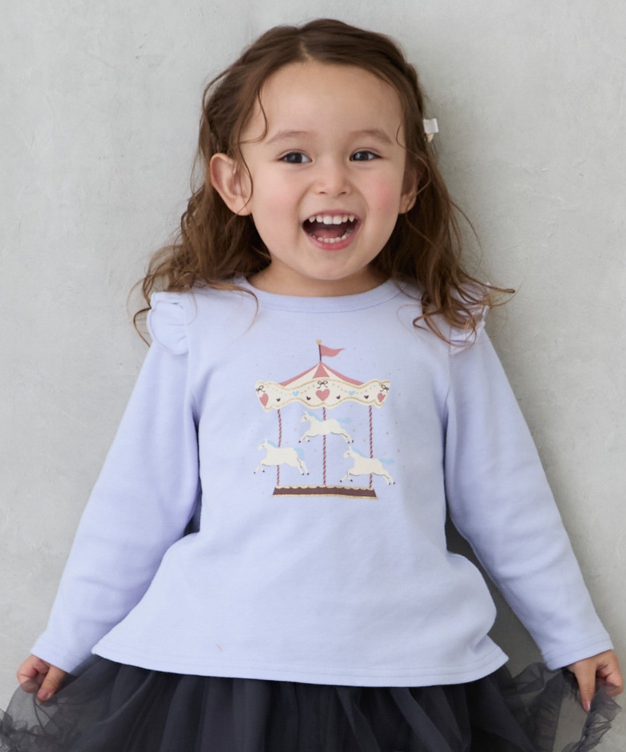 petit main 【プティプラ】GIRLS長袖T ナルミヤオンライン トップス カットソー・Tシャツ ブルー パープル ネイビー ピンク ホワイト ベージュ