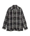 BEAMS PLUS MOJITO / ABSHINTH SHIRT Bar 2.0_LINEN CHECK リネンチェック アブサンシャツ ビームス メン トップス シャツ・ブラウス ブラック【送料無料】(4)
