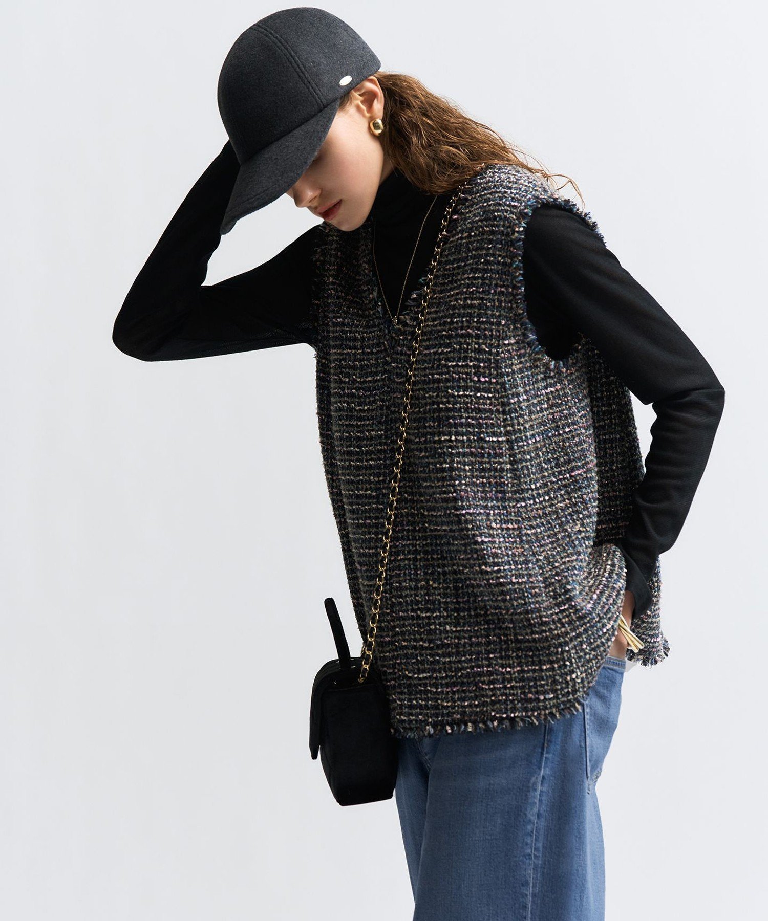 23区 GIOLICAツイード ジレ ニジュウサンク トップス ベスト・ジレ ネイビー【送料無料】 stylife-15826749 Rakuten Fashion サンプル画像3