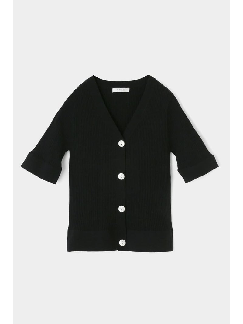 【SALE／59%OFF】MOUSSY H/S FRONT BUTTON RIB ニット マウジー トップス ニット ブラック ホワイト ピンクのサムネイル