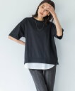 【SALE／20 OFF】GLOBAL WORK (W)ヘビロッTフェイクレイヤーSS グローバルワーク トップス カットソー Tシャツ ブラック ブルー グレー ピンク ブラウン