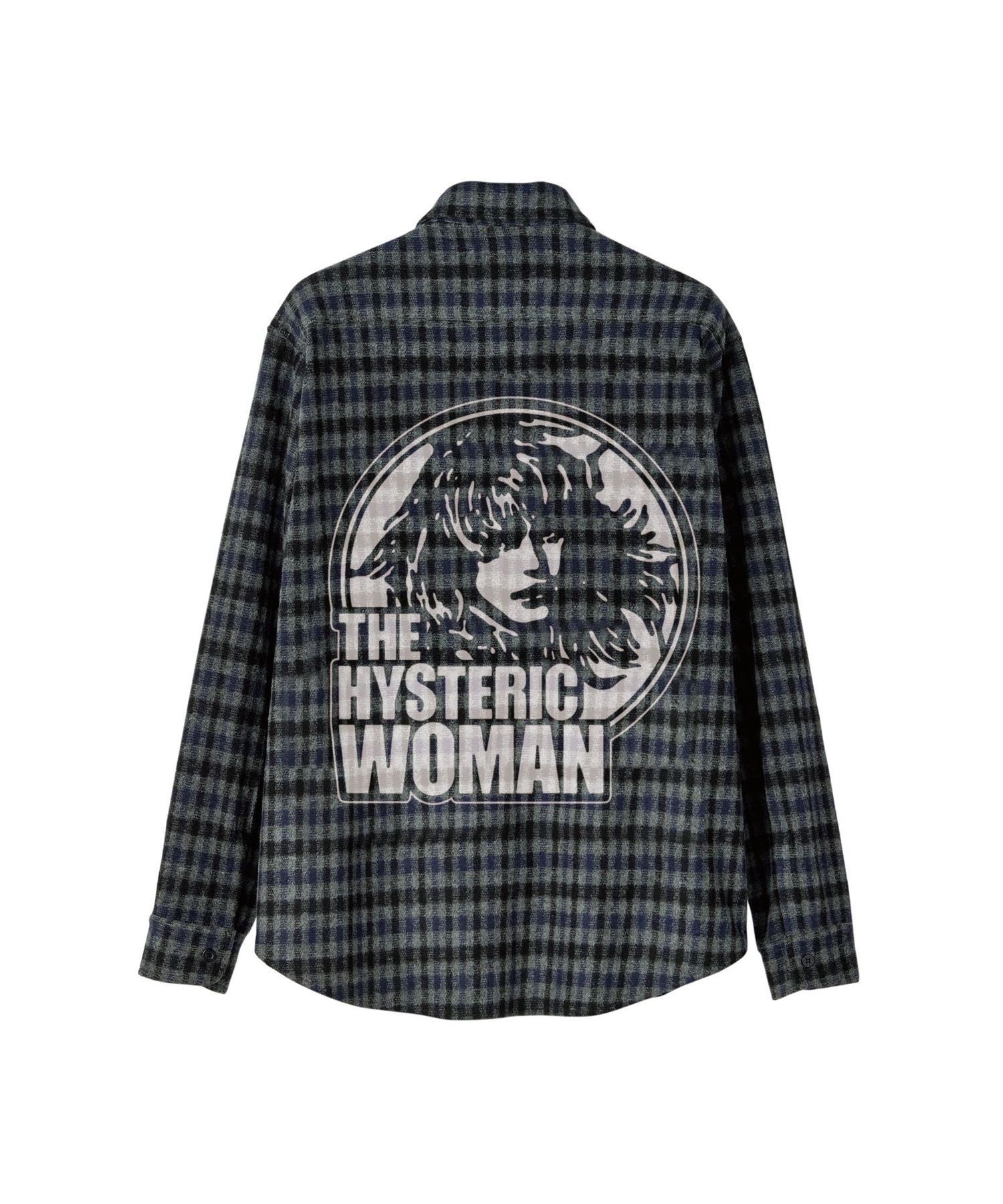 ヒステリックグラマー HYSTERIC GLAMOUR THE HYSTERIC WOMAN ワークシャツ ヒステリックグラマー トップス シャツ・ブラウス ネイビー グリーン【送料無料】