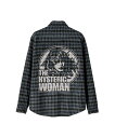 ヒステリックグラマー HYSTERIC GLAMOUR THE HYSTERIC WOMAN ワークシャツ ヒステリックグラマー トップス シャツ・ブラウス ネイビー グリーン【送料無料】