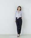 NATURAL BEAUTY BASIC PeサテンストレッチSETUPシリーズ テーパードパンツ 24SS ナチュラルビューティベーシック パンツ その他のパンツ ネイビー グレー【送料無料】