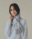 【SALE/40%OFF】grove ウールチェックマフラー【手洗い可】 グローブ ファッション雑貨 マフラー・ストール・ネックウォーマー ブルー ピンク イエロー ベージュ