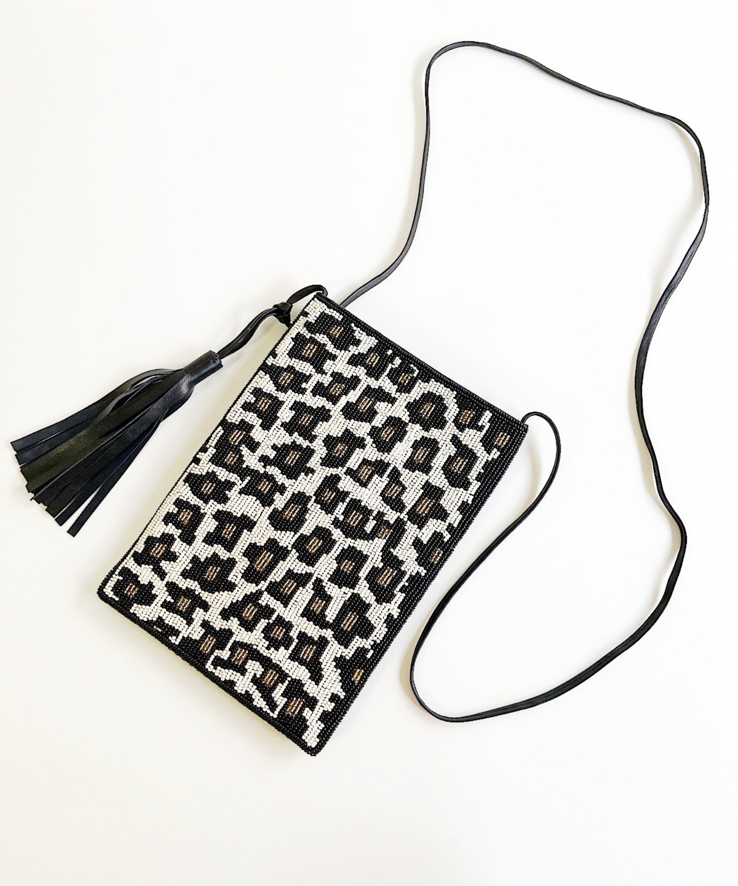 Swaraj Swaraj/LEOPARD手刺繍ビーズショルダーBAG スワラージ バッグ ショルダーバッグ