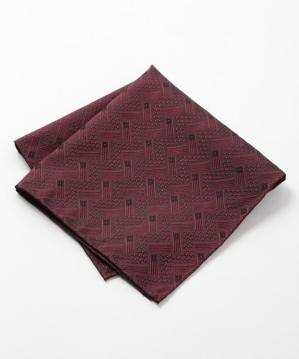 MEN'S BIGI 【TIE YOUR TIE(タイユアタイ)】ジオメトリック柄シルクチーフ メンズ ビギ ファッション雑貨 その他のファッション雑貨 ブルー シルバー レッド【送料無料】