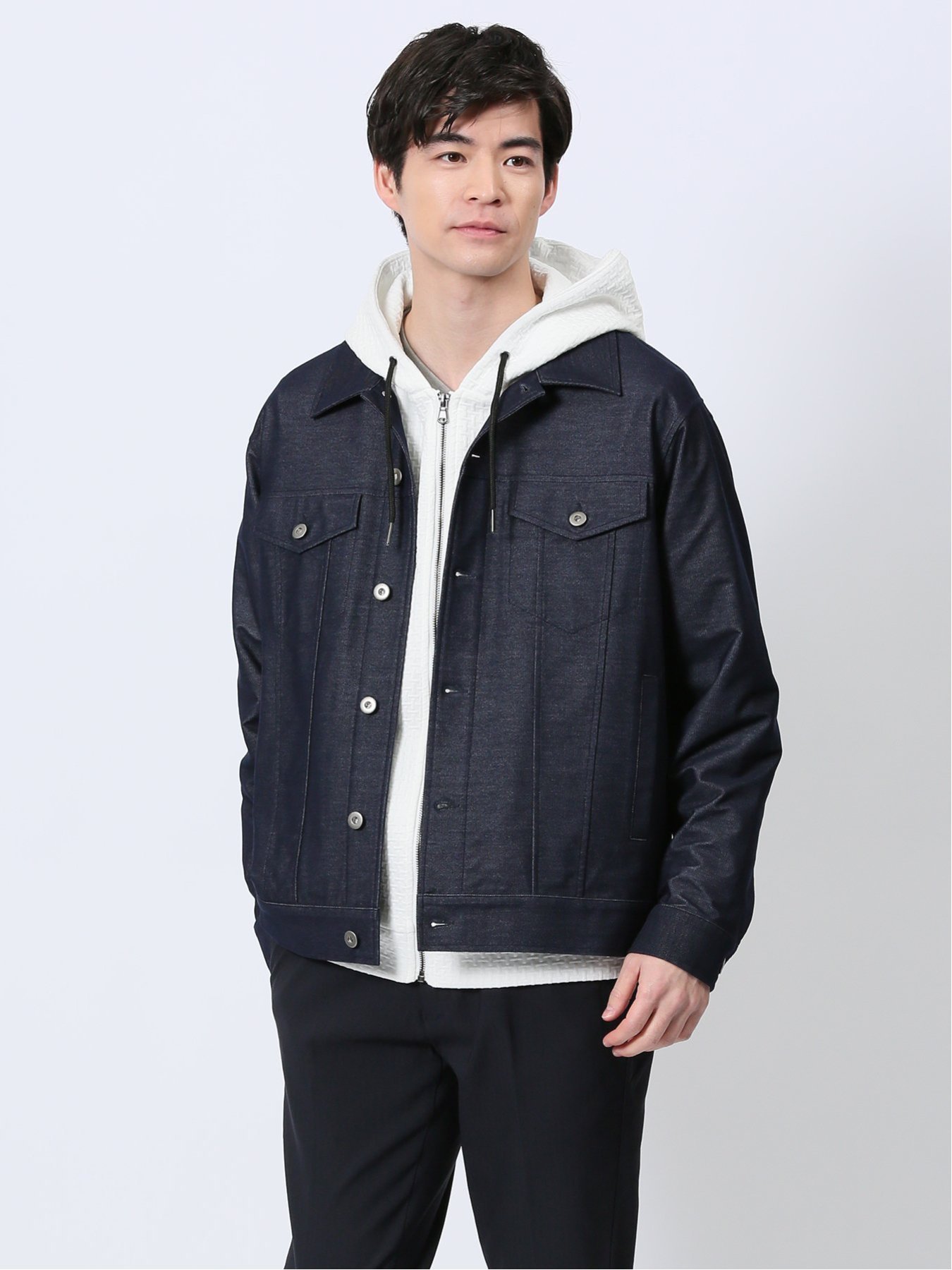 【SALE/50%OFF】TAKA-Q シャンブレー ストレッチ カットアウター 【25SS】 メンズ アウター カットソー カジュアル ライトアウター ビジネ...