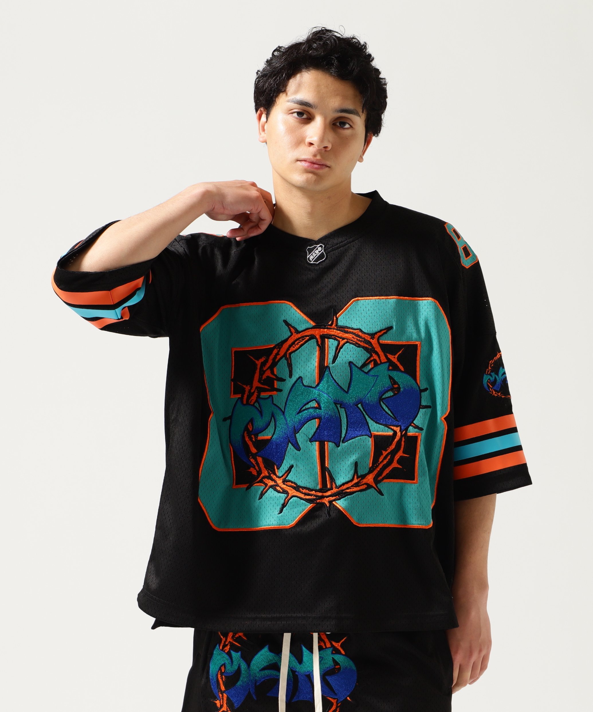 ROYAL FLASH MAYO/メイヨー/THORNS EMBROIDERY GAME SHIRT ロイヤルフラッシュ トップス カットソー・Tシャツ ブラック ホワイト ブルー【送料無料】のサムネイル