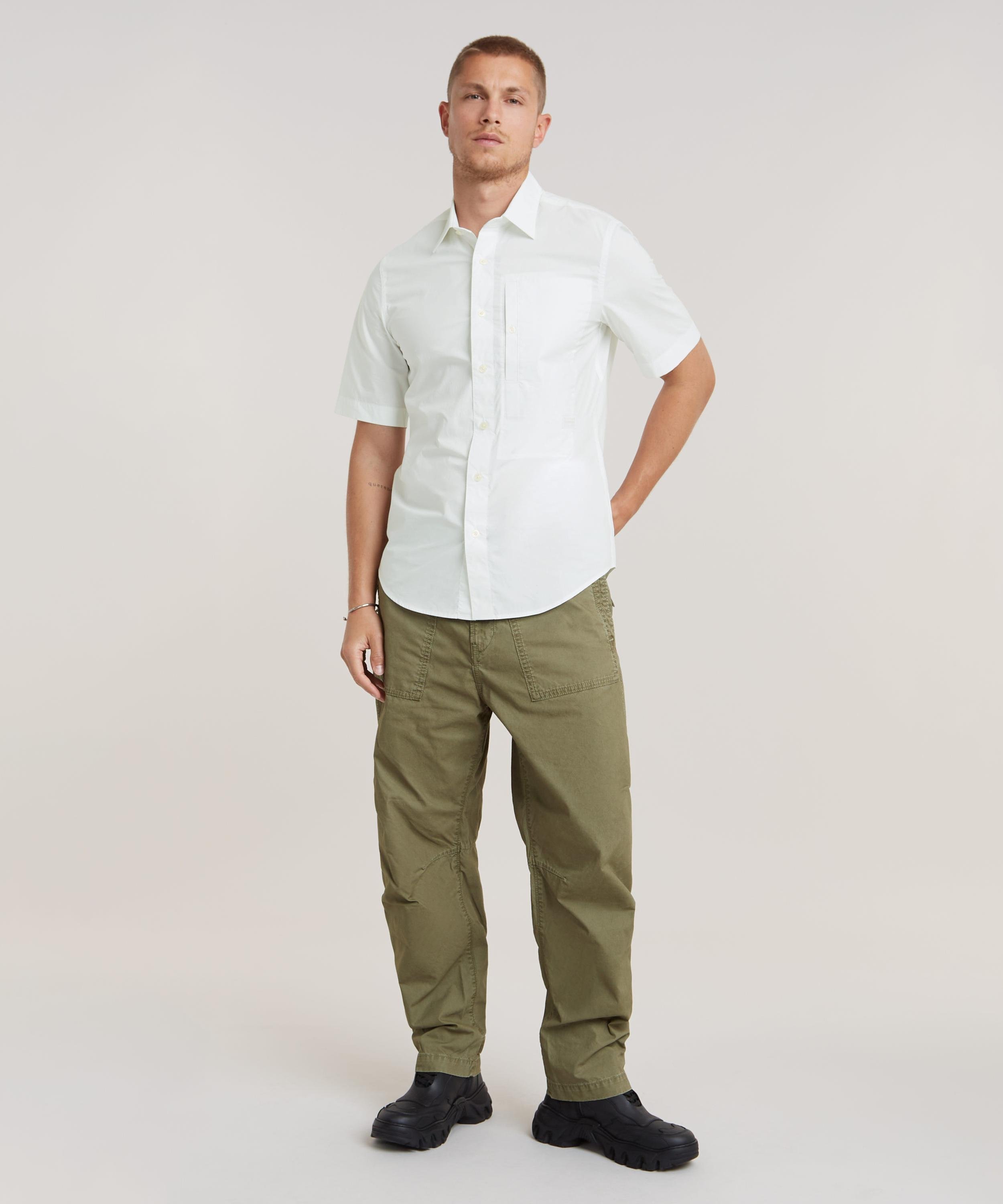 【公式ショップ】G4A SLIM SHIRT/ミリタリーディテールスリムシャツ ジースターロゥ トップス シャツ・ブラウス ホワイト