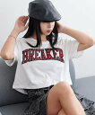 WEGO LADY'S ロゴパッチショートT ウィゴー トップス カットソー・Tシャツ ホワイト ブラック