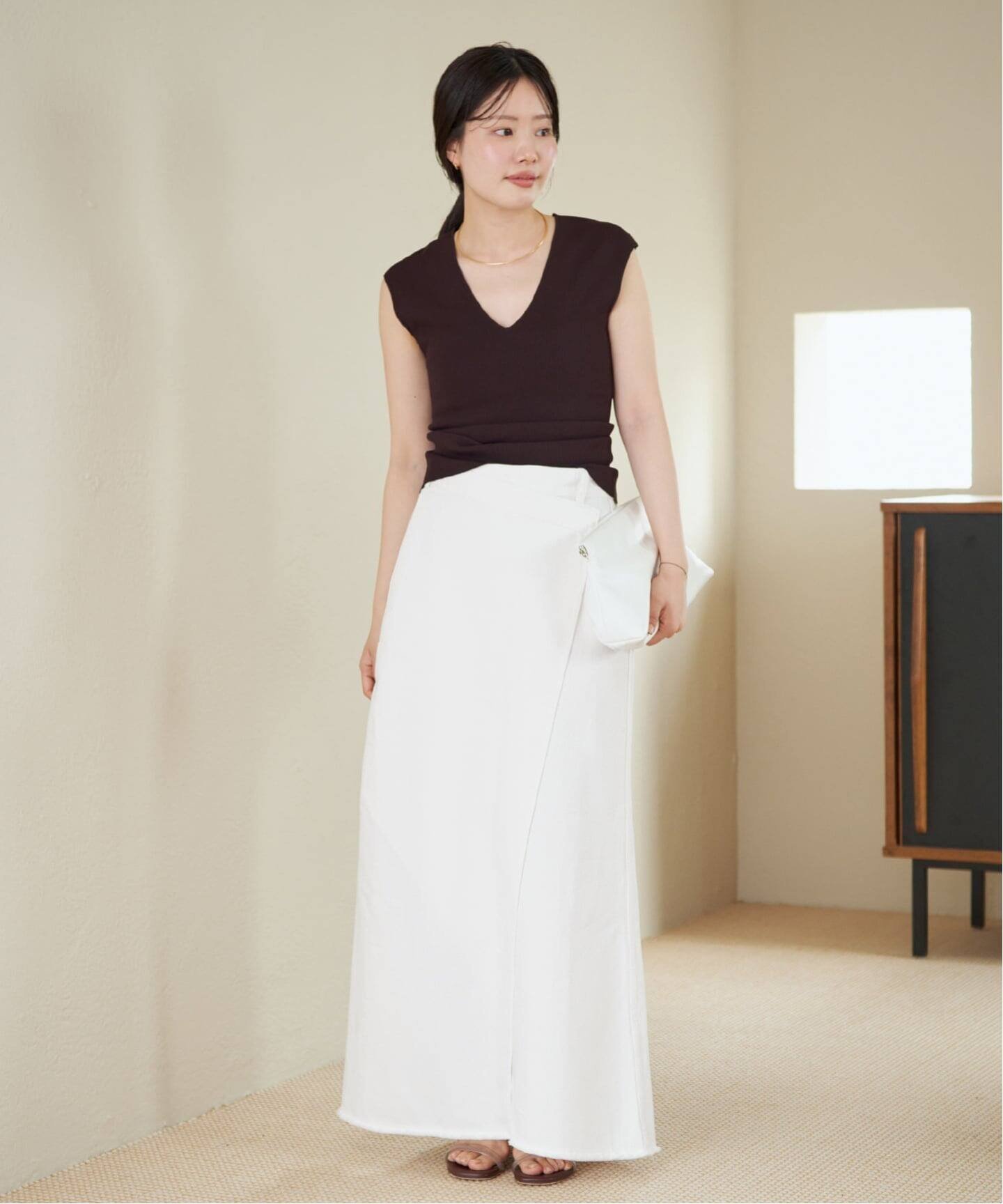 plage Garment dye long スカート プラージュ スカート ロング・マキシスカート ベージュ ホワイト
