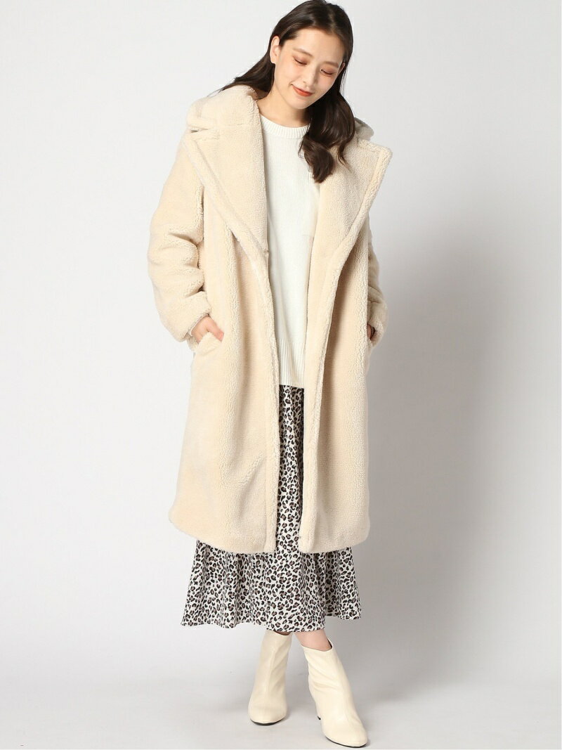 【SALE／83%OFF】BANANA REPUBLIC FACTORY STORE (W)【BANANA REPUBLIC FACTORY STORE】ロングボアコート バナナ・リパブリック ファクトリーストアー ジャケット・アウター チェスターコート ホワイトのサムネイル