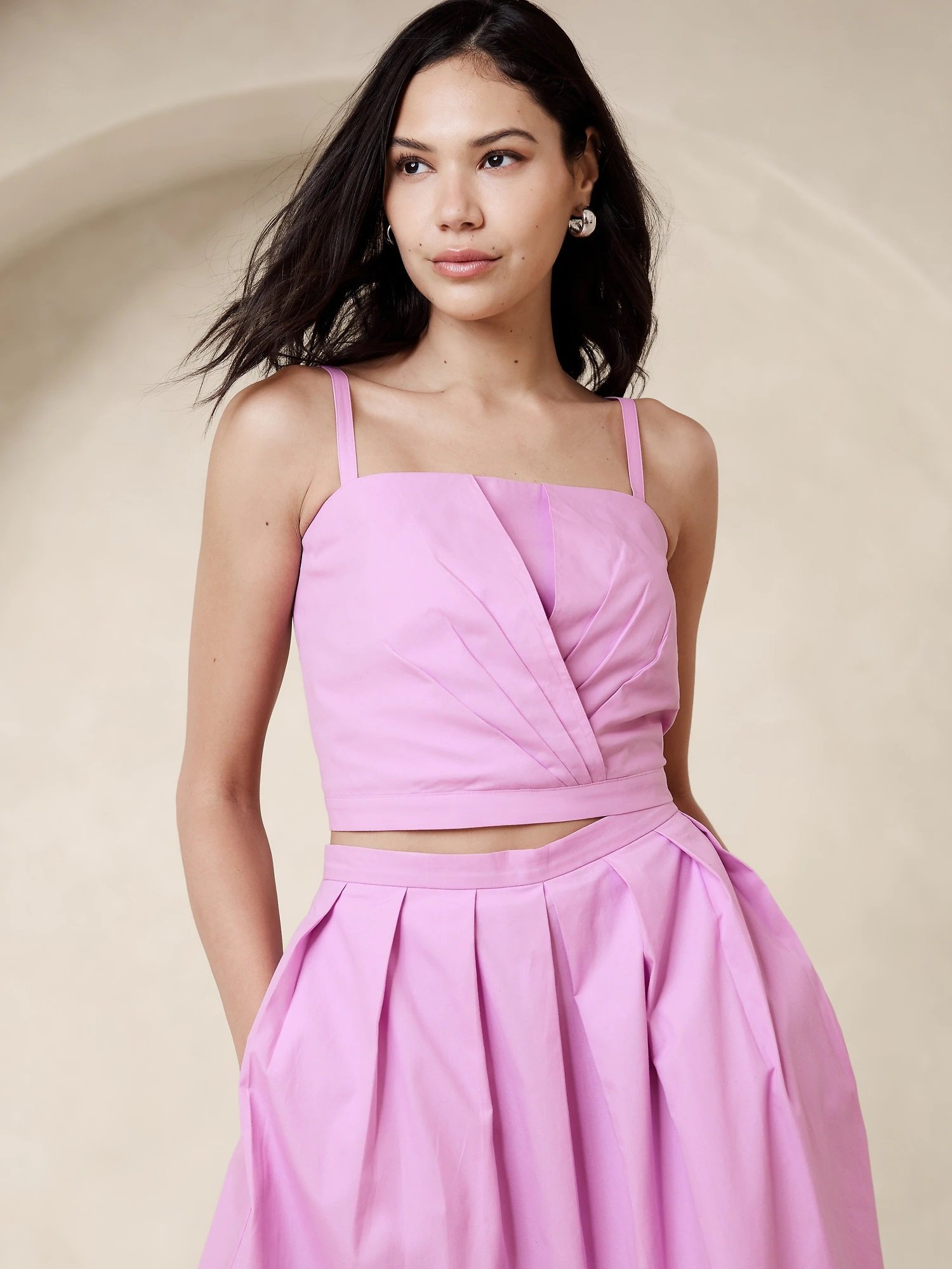 【SALE／65%OFF】BANANA REPUBLIC FACTORY STORE (W)BANANA REPUBLIC FACTORY STORE　　クロスフロントクロップトップ バナナ・リパブリック ファクトリーストアー トップス キャミソール ピンク ネイビー パープルのサムネイル