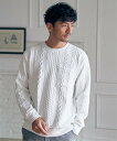 【SALE/50%OFF】ikka フクレジャカードクルーネックプルオーバー イッカ トップス スウェット・トレーナー ベージュ ネイビー ホワイト ブルー