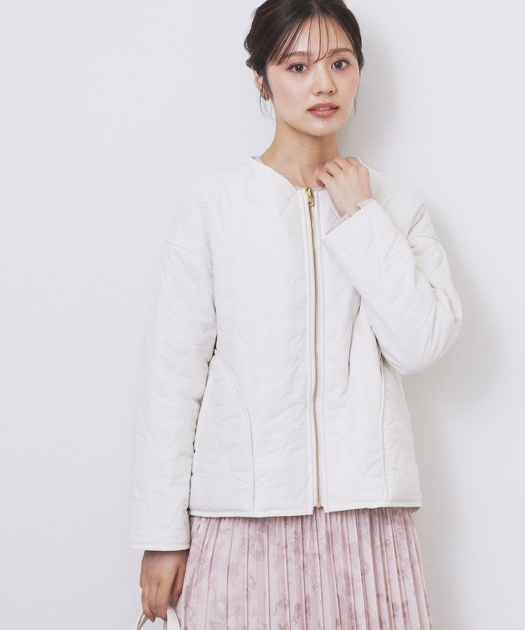 index リバーシブル キルティングファーブルゾン【洗濯機OK】 インデックス ジャケット・アウター ブルゾン・ジャンパー ブラック ホワイト【送料無料】のサムネイル