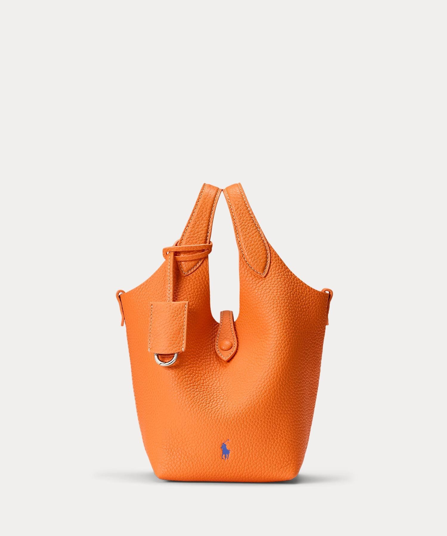 POLO RALPH LAUREN Polo Play レザー スモール トート & クロスボディ ラルフローレン バッグ トートバッグ オレンジ【送料無料】