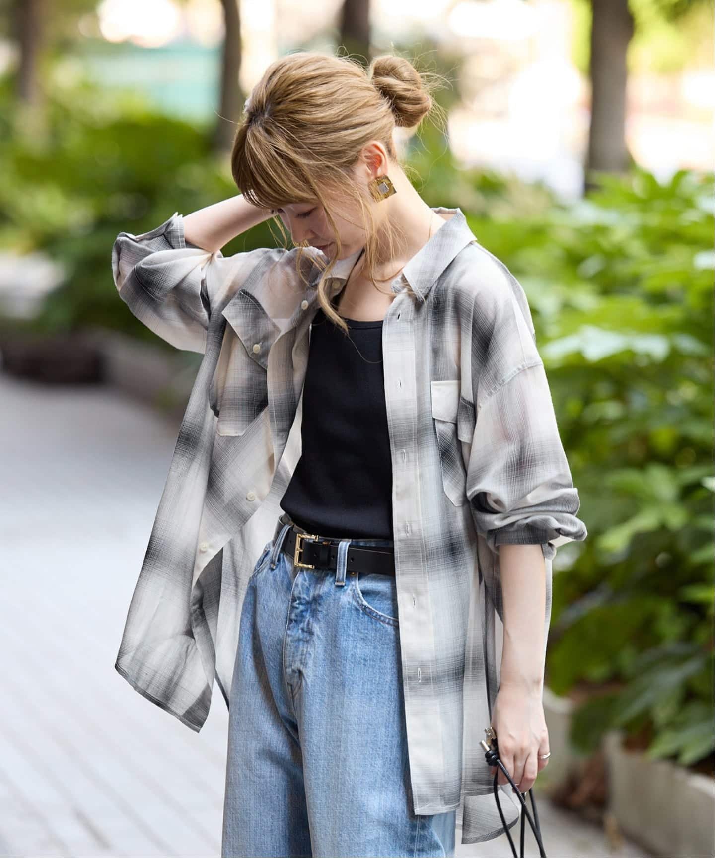 【SALE／50%OFF】B.C STOCK ウォッシャブル / ルーズシアーチェックWポケットシャ...