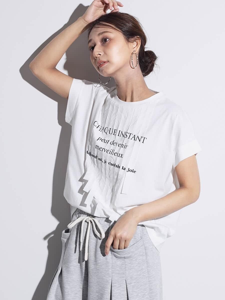 SCOTCLUB テープフリンジロゴTシャツ ヴァン トップス カットソー・Tシャツ ホワイト グレー ブラック