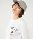 【SALE／20%OFF】TOMMY HILFIGER (M)TOMMY HILFIGER(トミーヒルフィガー) アーチロゴバーシティロングスリーブTシャツ トミーヒルフィガー トップス カットソー・Tシャツ ホワイト ネイビー【送料無料】