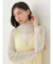 earth music ecology アソート柄シアーインナー リボン/カットソー/春/トップス/レディース/24SS アースミュージック エコロジー トップス その他のトップス ホワイト グレー ブルー ピンク