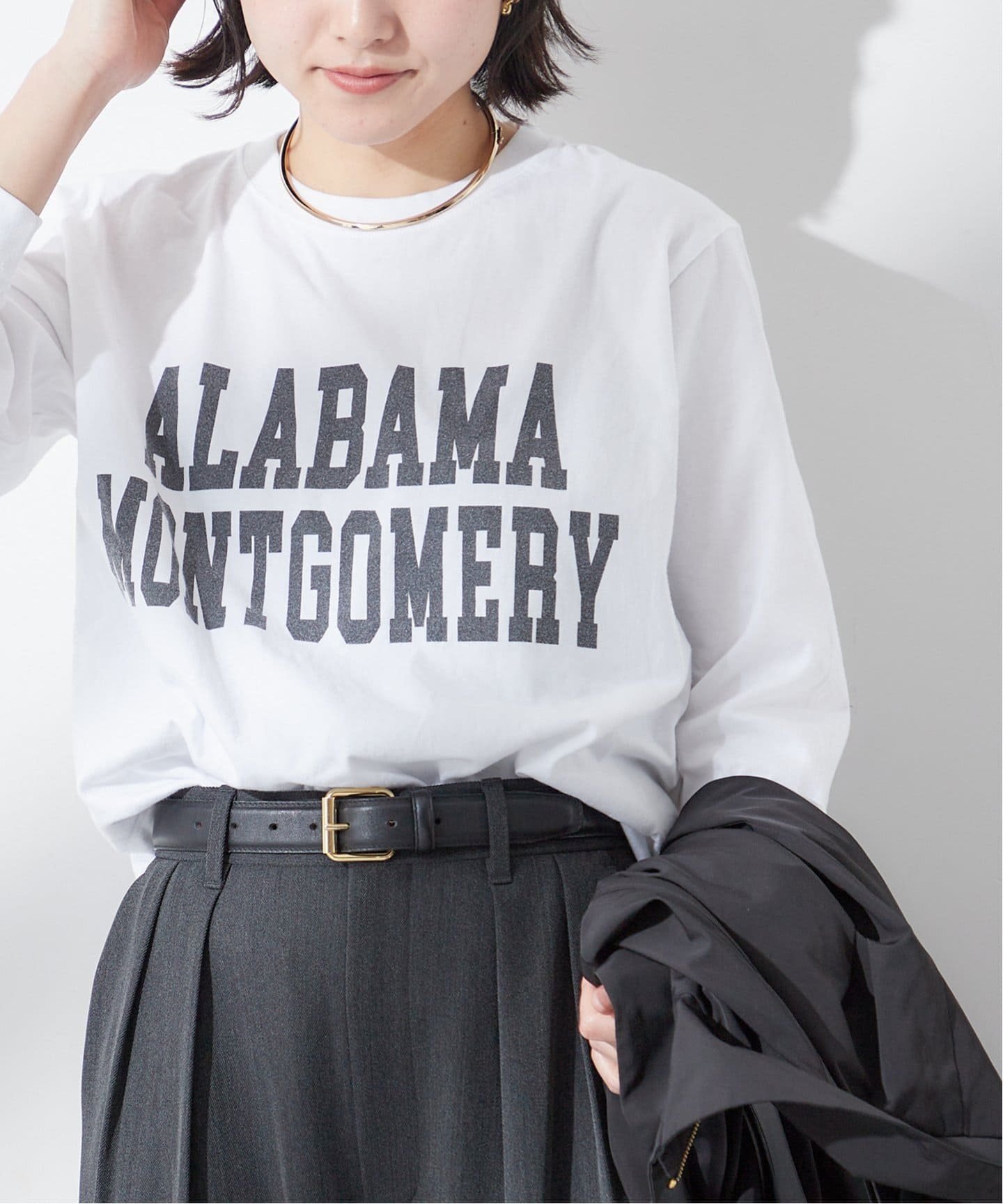 楽天Rakuten FashionJOURNAL STANDARD L'ESSAGE 《追加2》【ALABAMA】ロゴ ロングスリーブ Tシャツ ジャーナルスタンダード レサージュ トップス カットソー・Tシャツ ホワイト【送料無料】