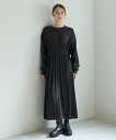 【SALE/50%OFF】YECCA VECCA 配色ギャザーデザイン起毛ワンピース イェッカヴェッカ ワンピース・ドレス その他のワンピース・ドレス ブラック...